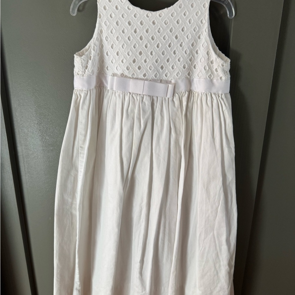 White Eyelet and Corduroy Sleeveless Sundress